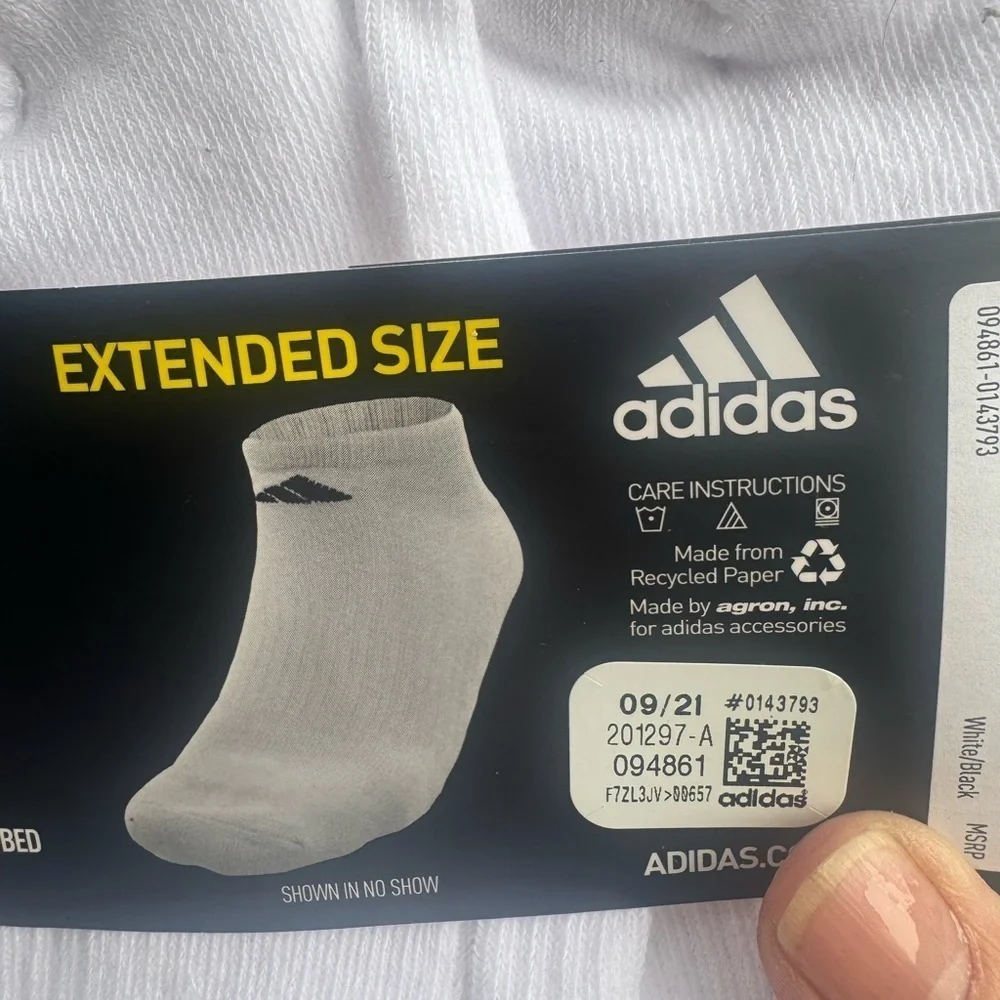 NWT❇️Adidas❇️Men's Cushioned Socks - White